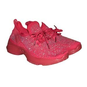 ROCAWEAR NEW $80 Fuchsia Knit Rhinestone Lace-Up Sneaker Lightweight Size‎ 9